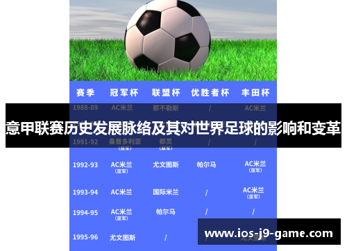 意甲联赛历史发展脉络及其对世界足球的影响和变革